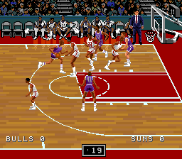 NBA Pro Basketball '94 - Bulls vs Suns (Japan) In game screenshot
